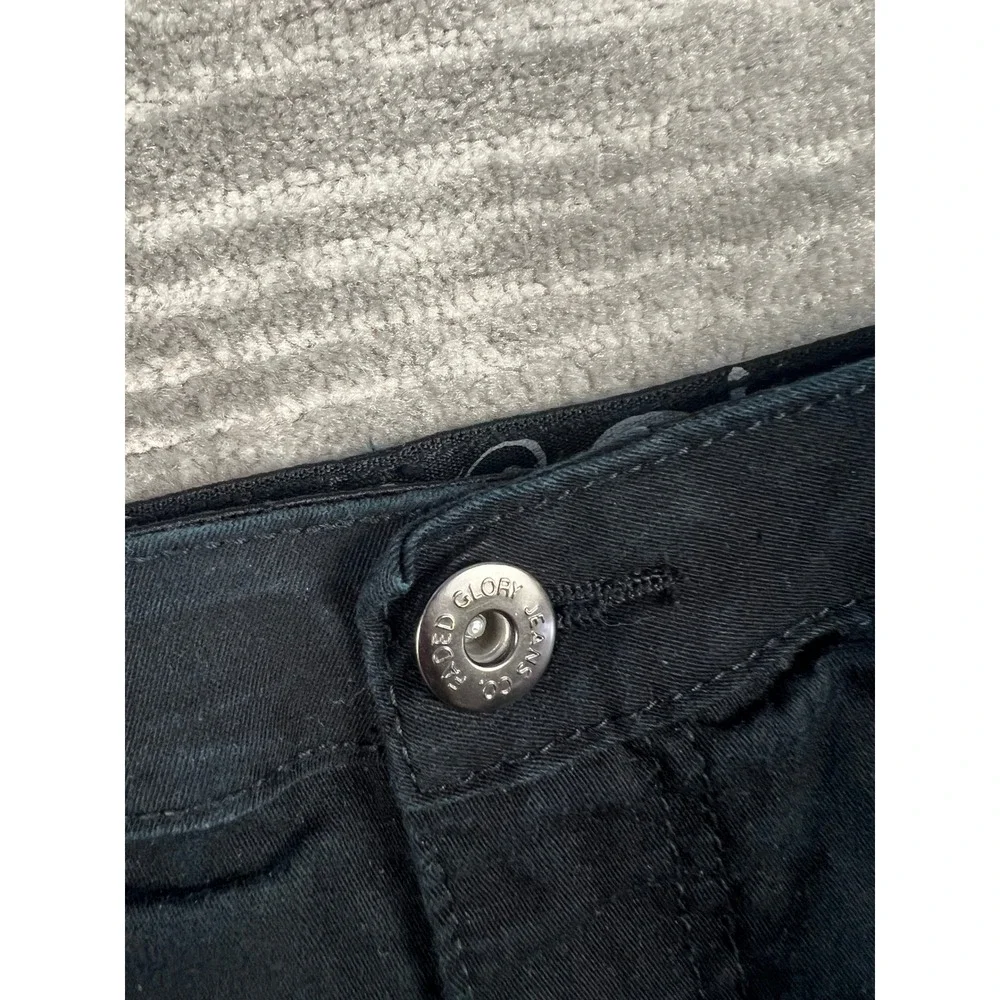 Faded Glory‎ Denim Shorts Womens 26W Black Bermuda Stretch Cuffed Mid Rise